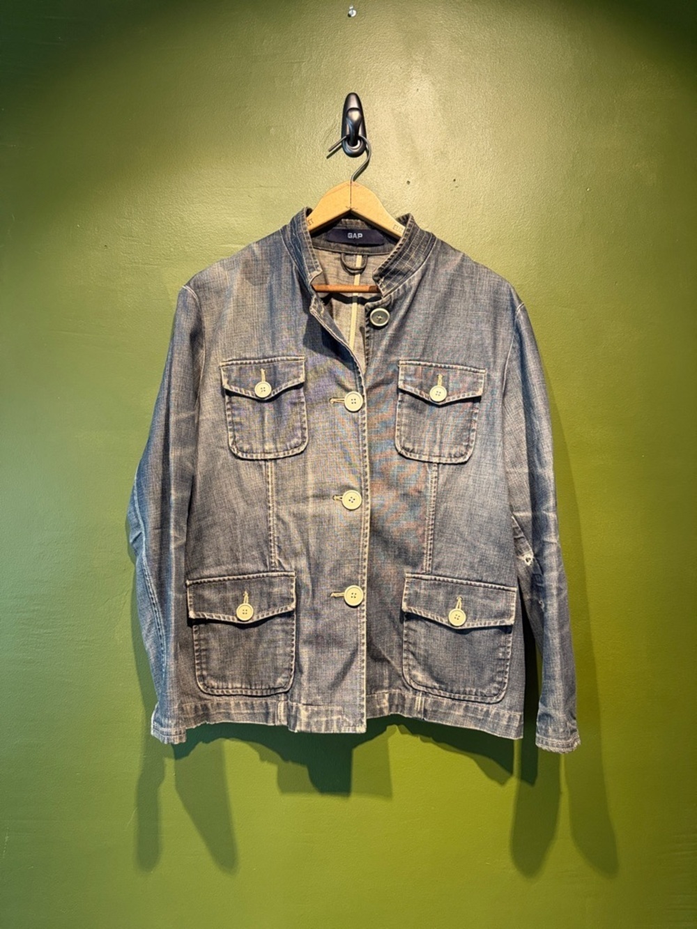GAP Vintage Women's Washed Blue Denim Field Jacket